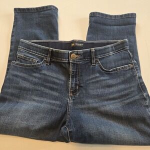 Lee Regular Fit Mid Rise Cropped Womens Denim Blue Jeans Size 10